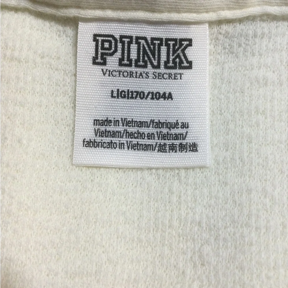 PINK by VICTORIA’S SECRET REVERSE FLEECE SHACKET CREAM/OFF WHITE  LARGE - Picture 6 of 7